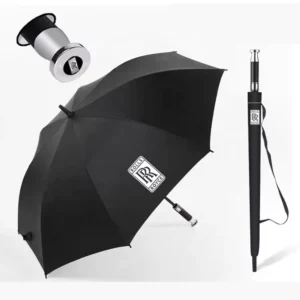 Anti UV Coating Black Semi-Automatic Open Straight Golf Umbrella for Outdoor