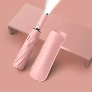 Anti-ultraviolet Outdoor 3 Folding Travel Pocket Size Fold Umbrella Mini With Led Flashlight Swivel Handle Umbrella Factory