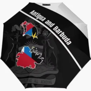 Antigua and Barbuda National Flag Print Folding Umbrella, Rainproof, Sunproof, Fully Automatic