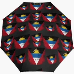 Antigua and Barbuda National Flag Print Folding Umbrella, Rainproof, Sunproof, Fully Automatic