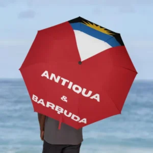 Antigua and Barbuda National Flag Print Fully Automatic Folding Umbrella, Rainproof and Sunproof
