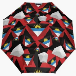 Antigua and Barbuda National Flag Print Fully Automatic Folding Umbrella, Rainproof and Sunproof
