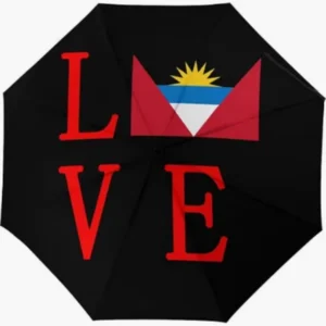 Antigua and Barbuda National Flag Print Fully Automatic Folding Umbrella, Rainproof and Sunproof