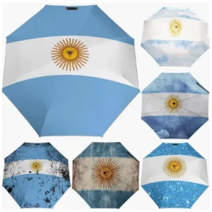 Argentina Flag Fully Automatic Folding Umbrella