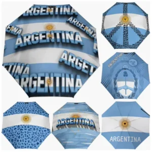 Argentina Flag Fully Automatic Folding Umbrella