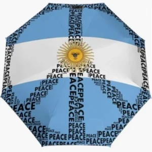 Argentina Flag Themed Fully Automatic Folding Umbrella Smooth Fabric