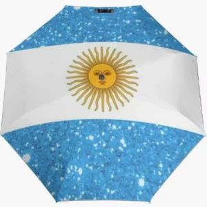 Argentina Flag Themed Fully Automatic Folding Umbrella for Picnics