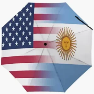 Argentina and USA Flag Fully Automatic Folding Umbrella