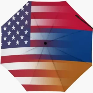 Armenia Flag Printed Rain Guard Fully Automatic Umbrella