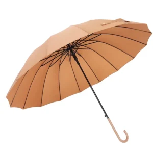 Attractive Modern Design Waterproof Business Gifts Semi Auto Stainless Steel J Shape Handle Plastic Straight Umbrella