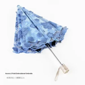 Aurora New Style Manual Two-Fold Korean Lace Parasol Double-Layer Embroidered Umbrella BM2001 UV-Protective Sunshade Gift