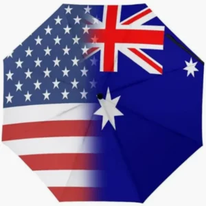 Australia Fully Automatic Folding Umbrella with Flexible Bend-Resistant Ribs and Cultural Flag Pattern