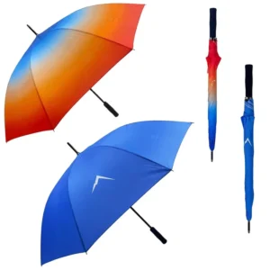 Auto 27-Inch Large Custom Logo Rainproof Pongee Windproof Full Fiberglass Frame Golf Umbrella for Daily Use