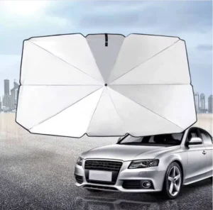 Auto Front Window Car Windshield Sunshade Umbrella 10 Metal Plastic Black Silver 125cm UV Protection Manual Customized