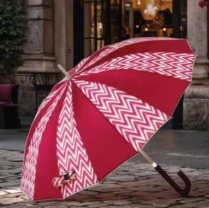 Auto-Open 16-Rib Straight Umbrella Christmas Style Decorative Stick Custom Print for Hotels Clubs Personal Use