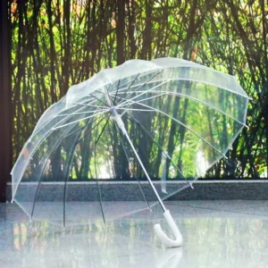 Auto Open 16K Ribs Transparent Clear Umbrella POE Material