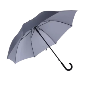 Auto-Open Black J-Hook Handle Stick Umbrella UV Protection Windproof