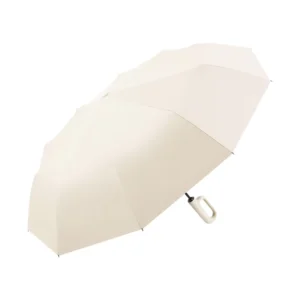 Auto Open Close Folding Umbrella with Loop Buckle Wind-Reinforced Thickened Dual-Use for Sun and Rain Portable Sunshade Umbrella