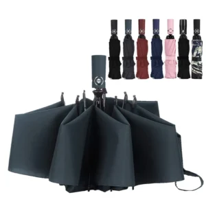 Auto Open Close Travel Umbrella Mini Folding with Durable Fiberglass Frame Lightweight Windproof Rain Umbrella