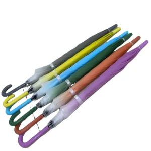 Auto-Open Gradient Colorful Straight EVA Rain Umbrella Custom Logo 8K Ribs Transparent