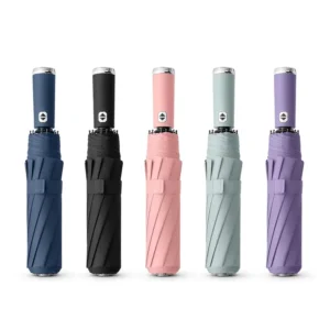Auto-Open LED Flashlight Umbrella UV Protection Wind-Resistant Three-Fold Car Use Custom Logo