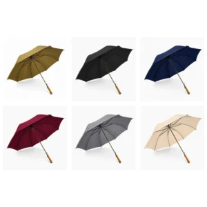 Auto Open Large High Density Football Net Waterproof Wooden Handle Fiberglass Windproof Golf Umbrella for Business