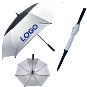 Auto Open Pongee Rainproof Windproof Fiberglass Frame Sun Protection Custom Logo Large Golf Umbrella