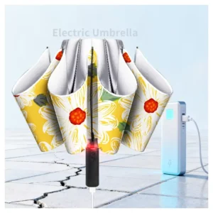 Auto-Open Three-Folding Umbrella Adults Silver Coating Logo Panel Paper Cloth Sunscreen Travel