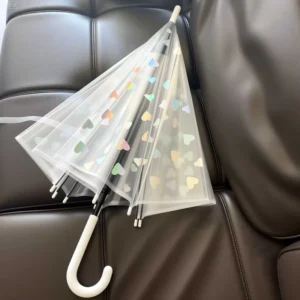Auto Open Transparent Holographic Windproof Wedding Umbrella
