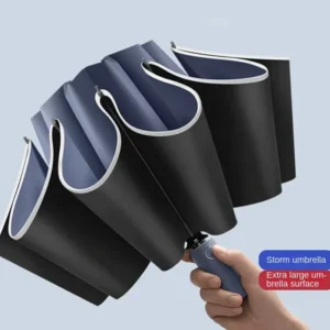 Auto Open and Close Reverse Folding Sunscreen Umbrella, Compact 10-Rib Car Umbrella