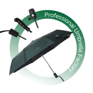 Auto Open and Close Small Travel Umbrella with Fiberglass and Metal Shaft Compact for Backpack Use