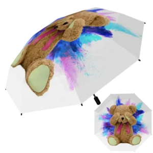 Auto Open and Closed 3 Folding Bear Customized Printed Umbrella D SKY Custom Logo Umbrellas