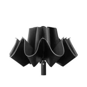 Auto Reverse Umbrella with Reflective LED Light Handle, Compact Metal Frame, Pongee Material, for Adults