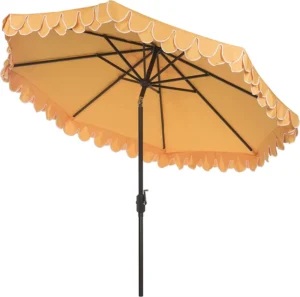 Auto Tilt Black and White 9-Inch Umbrella