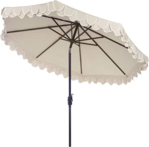 Auto Tilt Black and White 9-Inch Umbrella