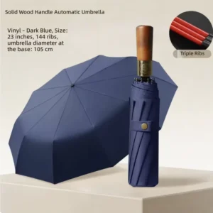 Automatic 3-Fold Foldable Sun and Rain Umbrella with Custom Logo and 8 Alloy Ribs