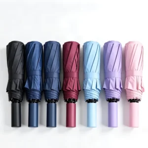 Automatic 3-Fold Umbrella Custom Pattern Print Black Coating Sun Rain Portable Compact Promotional Gift Custom Logo