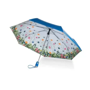 Automatic 3-Folding Sunshade Umbrella, Portable, Printed, for Women