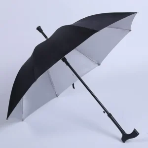 Automatic All-in-One Walking Stick Cane Umbrella UV Protection Straight Design Pongee