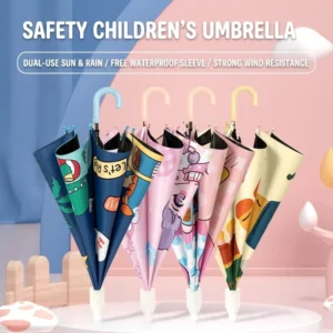 Automatic Children’s Cartoon Umbrella for Boys and Girls, Kindergarten and Elementary School Commute