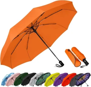 Automatic Compact Folding Travel Umbrella Small Portable Windproof Rain Umbrella