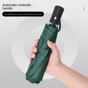 Automatic Foldable Customizable OEM Windproof 8K 3-Fold Portable Rain and Sun Umbrella