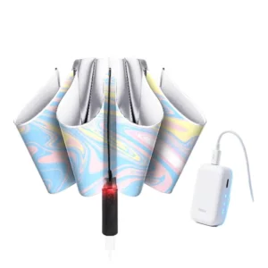 Automatic Foldable Travel Umbrella, Second Generation Rainbow Flow Center Series, EVA