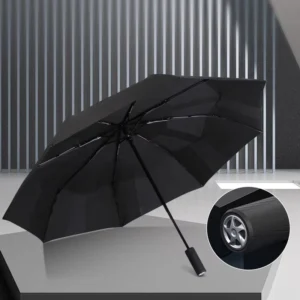 Automatic Folding Car Umbrella Windproof 210T Pongee Portable