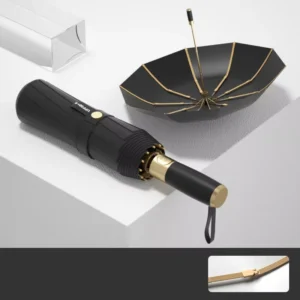 Automatic Folding Umbrella 10-Rib Colorful UV Coating for Sun and Rain