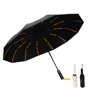 Automatic Folding Umbrella 192 Ribs Fiberglass Reinforced Windproof Frame Auto Open Close Factory Direct