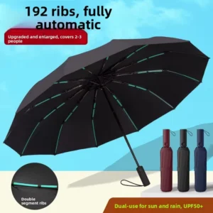 Automatic Folding Umbrella Custom Logo Windproof Rain Compact Travel Business Promotional Gift Professional Factory