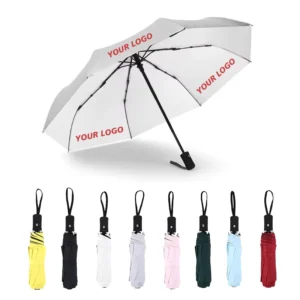Automatic Folding Umbrella Custom Logo Windproof Rain Outdoor Compact Travel Business Promotional Gift Direct Factory