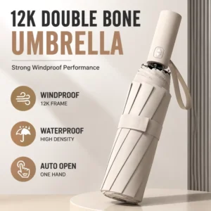 Automatic Folding Umbrella Stormproof Water-Repellent Double-Bone Frame High-Density