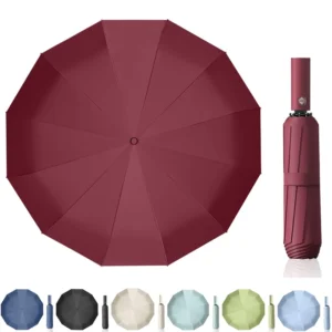 Automatic Folding Umbrella Stormproof Water Repellent Heat Insulation Reinforced Multi Bone Manufacturing Base